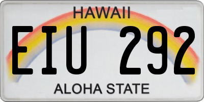 HI license plate EIU292