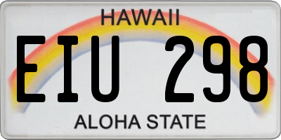 HI license plate EIU298