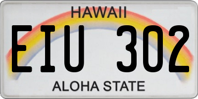 HI license plate EIU302