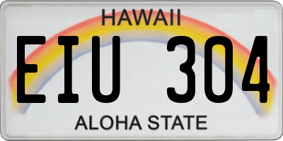HI license plate EIU304
