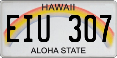HI license plate EIU307