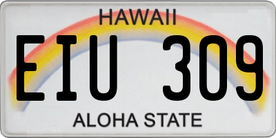 HI license plate EIU309