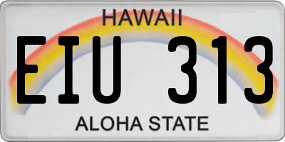 HI license plate EIU313