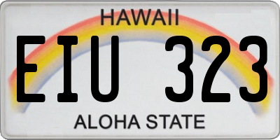 HI license plate EIU323