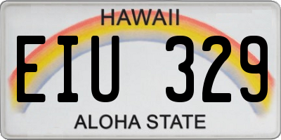 HI license plate EIU329