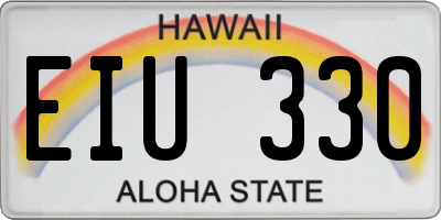 HI license plate EIU330