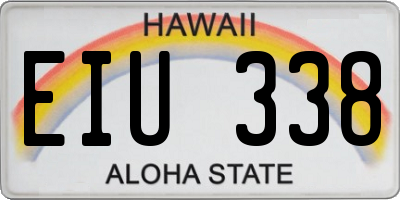 HI license plate EIU338
