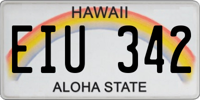 HI license plate EIU342