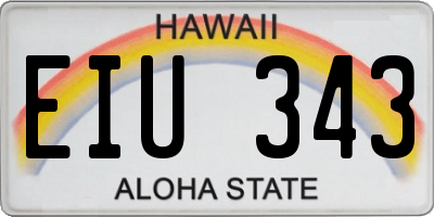 HI license plate EIU343