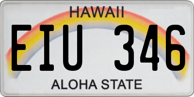 HI license plate EIU346