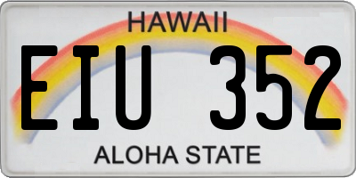 HI license plate EIU352