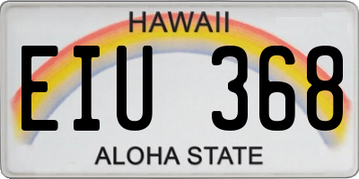 HI license plate EIU368