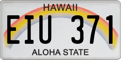 HI license plate EIU371