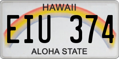 HI license plate EIU374