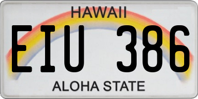 HI license plate EIU386