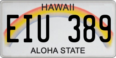 HI license plate EIU389
