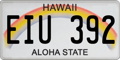 HI license plate EIU392