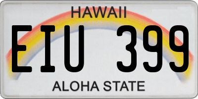 HI license plate EIU399
