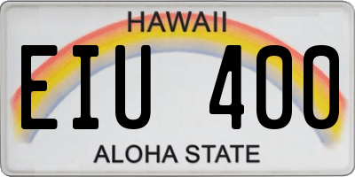 HI license plate EIU400