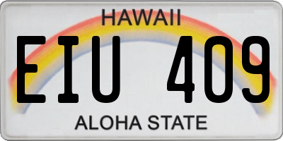 HI license plate EIU409