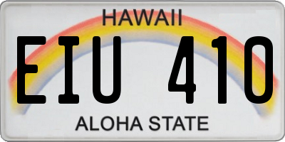 HI license plate EIU410
