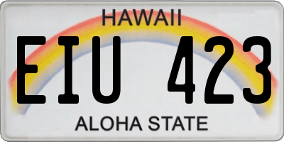 HI license plate EIU423