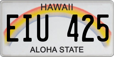 HI license plate EIU425