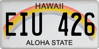 HI license plate EIU426