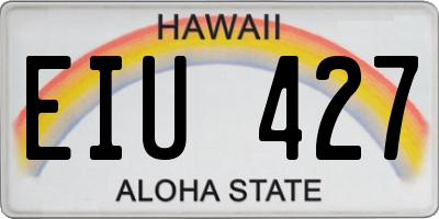 HI license plate EIU427