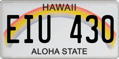 HI license plate EIU430
