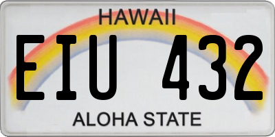 HI license plate EIU432