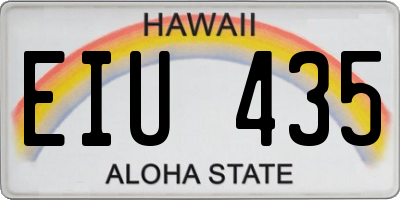 HI license plate EIU435