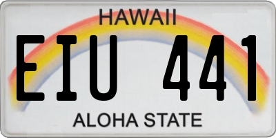 HI license plate EIU441
