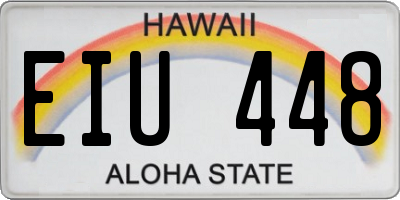 HI license plate EIU448