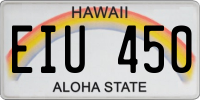 HI license plate EIU450