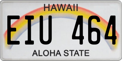 HI license plate EIU464