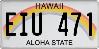 HI license plate EIU471