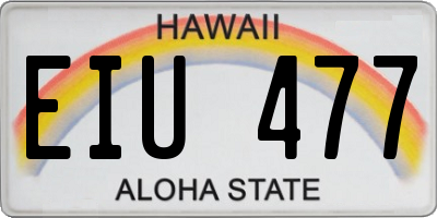 HI license plate EIU477