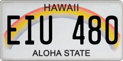 HI license plate EIU480
