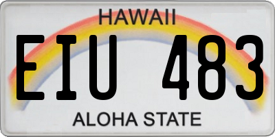 HI license plate EIU483