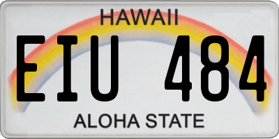 HI license plate EIU484