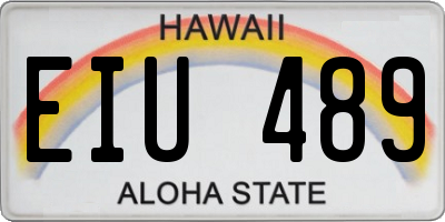 HI license plate EIU489