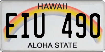 HI license plate EIU490