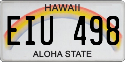HI license plate EIU498