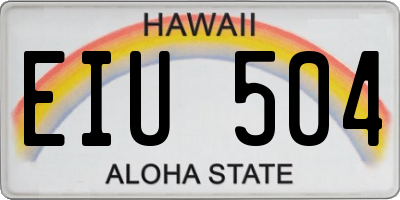 HI license plate EIU504