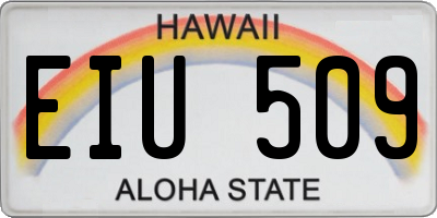 HI license plate EIU509