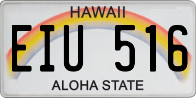 HI license plate EIU516