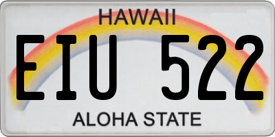 HI license plate EIU522