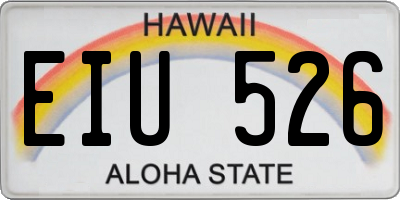 HI license plate EIU526