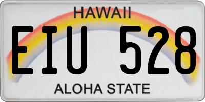 HI license plate EIU528